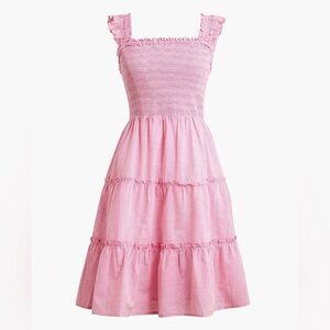 J. Crew Striped smocked tiered mini dress Size S